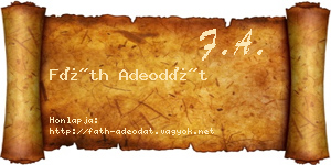 Fáth Adeodát névjegykártya